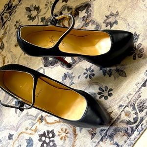 Black Platform Pumps with ankle strap